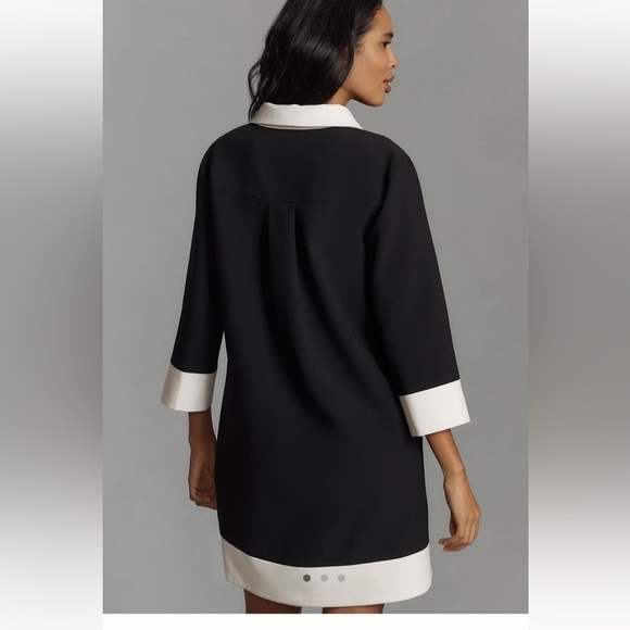 NWT new medium Anthropologie English Factory color block dress black white mod - Picture 12 of 16